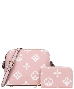 2in1 Printed Chic Crossbody Bag With Wallet Set DH-8232A PINK